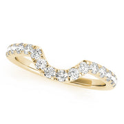 Curved Split Prong Half Eternity Ring in 10K/14K gold and platinum with certified lab-grown or natural diamonds