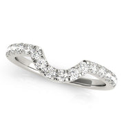 Curved Split Prong Half Eternity Ring in Gold & Platinum