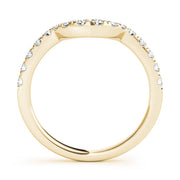 Curved Split Prong Half Eternity Ring in Gold & Platinum