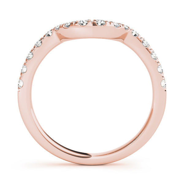 Curved Split Prong Half Eternity Ring in Gold & Platinum