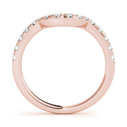 Curved Split Prong Half Eternity Ring in Gold & Platinum