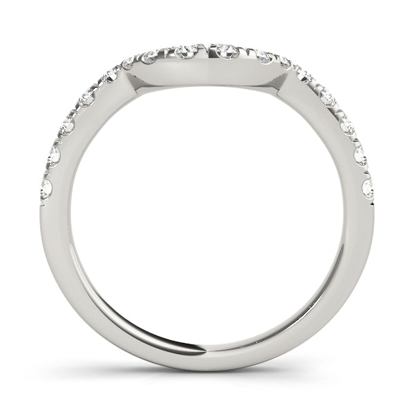 Curved Split Prong Half Eternity Ring in Gold & Platinum