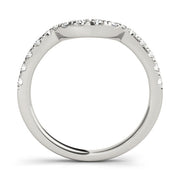 Curved Split Prong Half Eternity Ring in Gold & Platinum