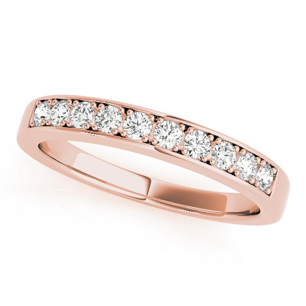 Prong in Channel Half Eternity Ring in Gold & Platinum
