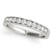 Prong in Channel Half Eternity Ring in Gold & Platinum
