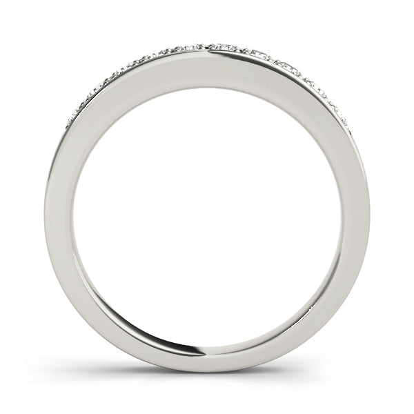 Prong in Channel Half Eternity Ring in Gold & Platinum