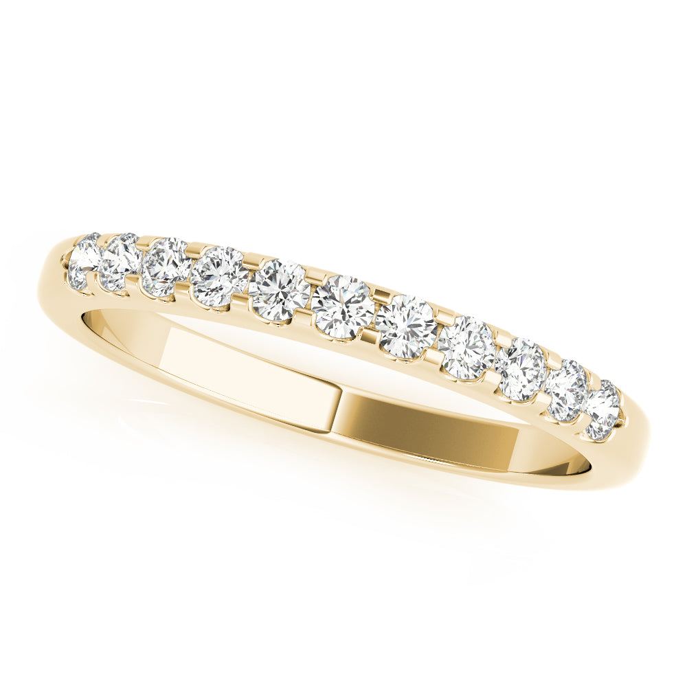 Shared Prong Wedding Half Eternity Ring in 10K/14K gold and platinum with certified lab-grown or natural diamonds