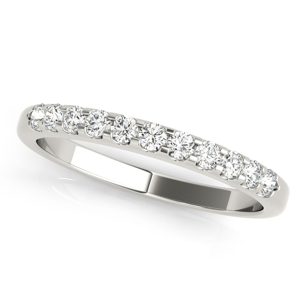 Shared Prong Wedding Half Eternity Ring in Gold & Platinum