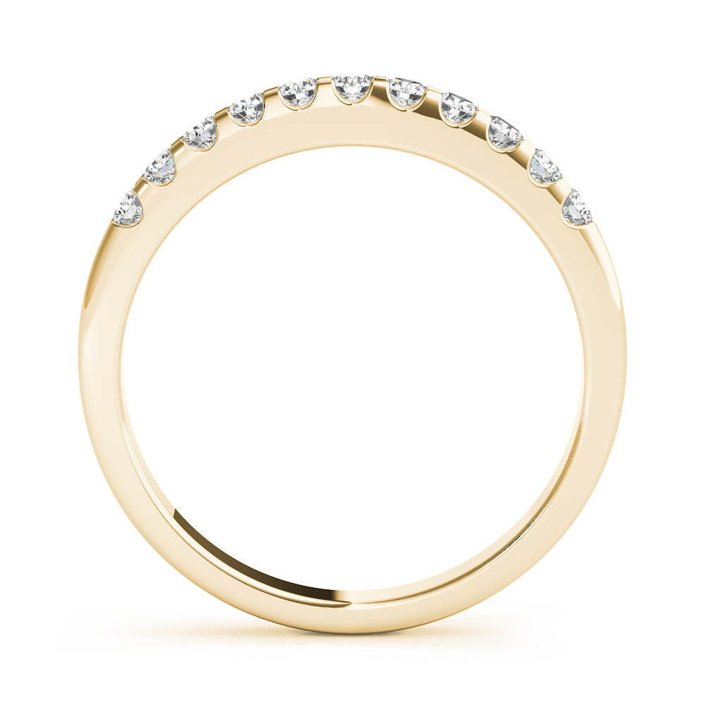 Shared Prong Wedding Half Eternity Ring in Gold & Platinum