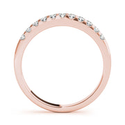 Shared Prong Wedding Half Eternity Ring in Gold & Platinum