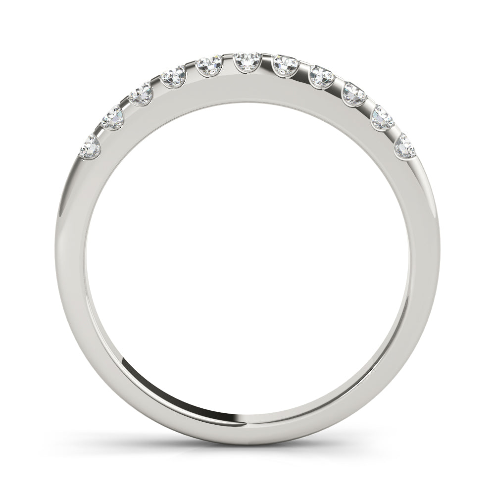 Shared Prong Wedding Half Eternity Ring in Gold & Platinum
