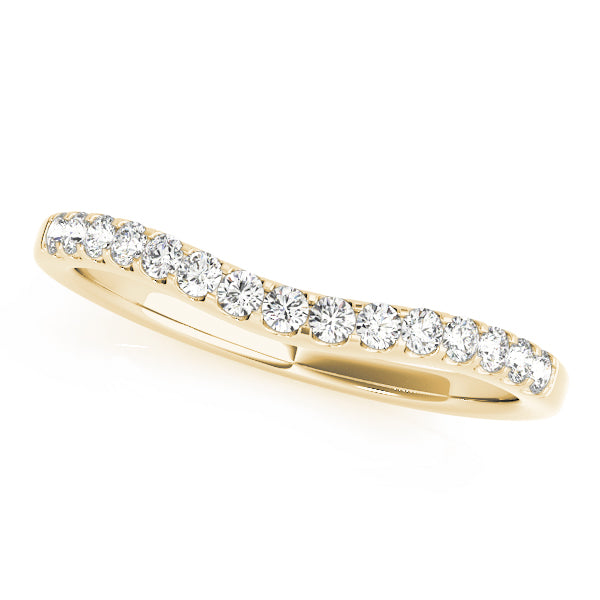 Curved Bands Half Eternity Ring in 10K/14K gold and platinum with certified lab-grown or natural diamonds
