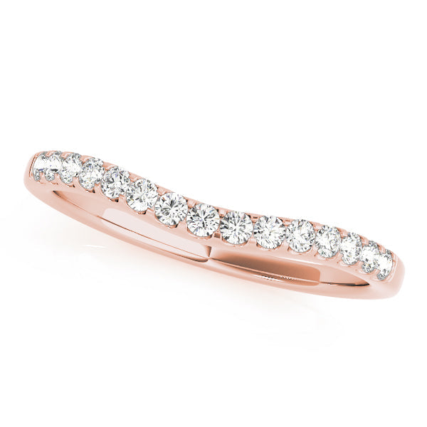 Curved Bands Half Eternity Ring in Gold & Platinum