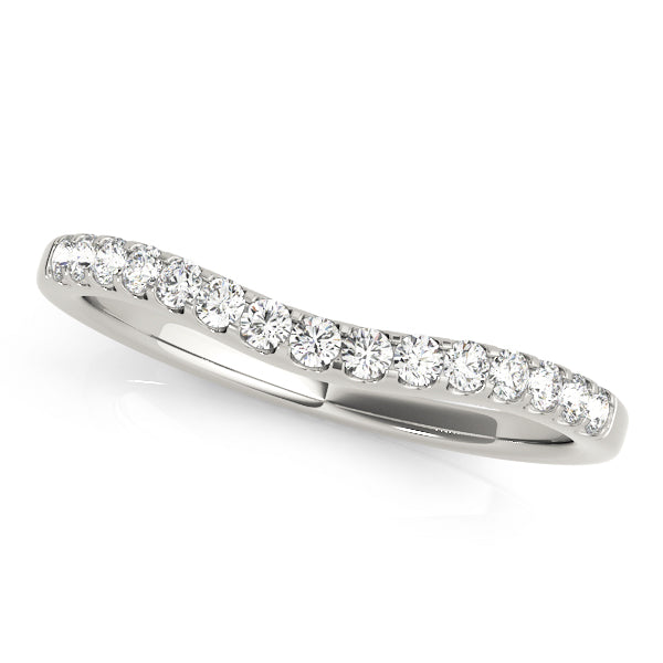 Curved Bands Half Eternity Ring in Gold & Platinum
