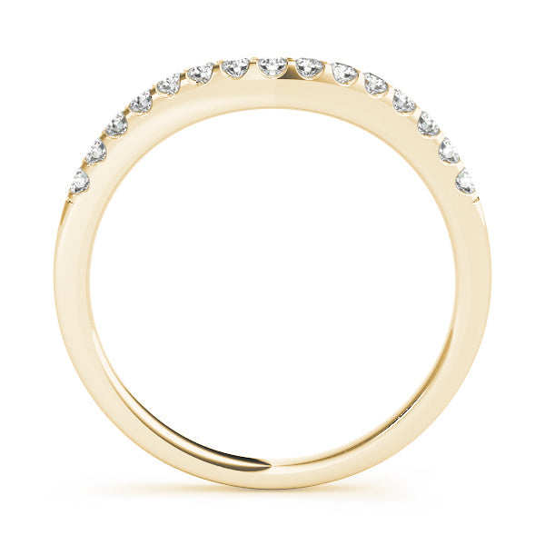 Curved Bands Half Eternity Ring in Gold & Platinum