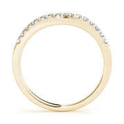 Curved Bands Half Eternity Ring in Gold & Platinum