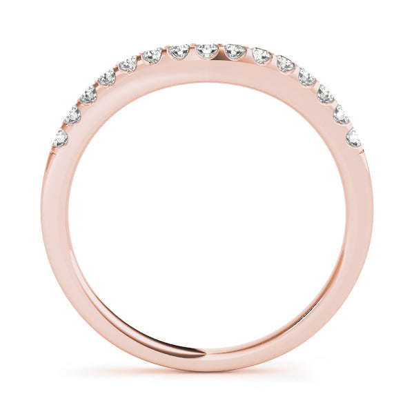 Curved Bands Half Eternity Ring in Gold & Platinum