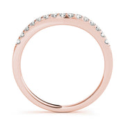 Curved Bands Half Eternity Ring in Gold & Platinum