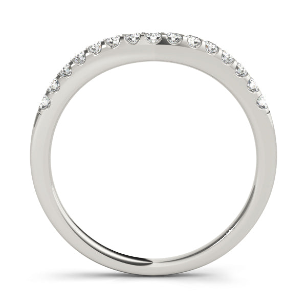 Curved Bands Half Eternity Ring in Gold & Platinum
