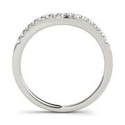 Curved Bands Half Eternity Ring in Gold & Platinum