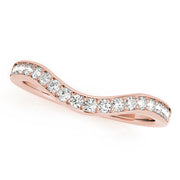 Curved Prong in Channel Half Eternity Ring in Gold & Platinum