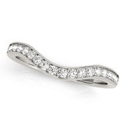 Curved Prong in Channel Half Eternity Ring in Gold & Platinum