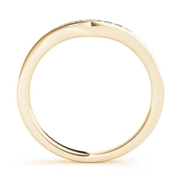 Curved Prong in Channel Half Eternity Ring in Gold & Platinum
