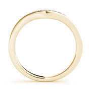 Curved Prong in Channel Half Eternity Ring in Gold & Platinum