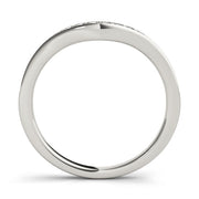 Curved Prong in Channel Half Eternity Ring in Gold & Platinum
