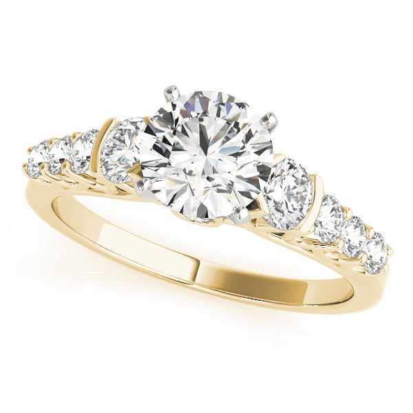 Brilliant Prong-Set Round Diamond Engagement Ring in 10K/14K gold and platinum with certified lab-grown or natural diamonds