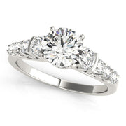 Brilliant Prong-Set Round Diamond Engagement Ring in 10K/14K gold and platinum with certified lab-grown or natural diamonds