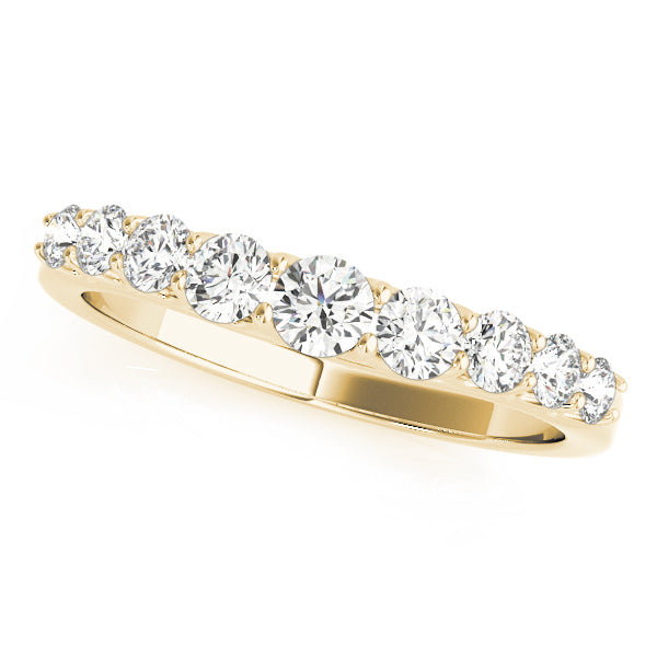 Trellis Curved Half Eternity Ring in 10K/14K gold and platinum with certified lab-grown or natural diamonds