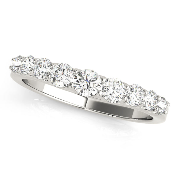 Trellis Curved Half Eternity Ring in Gold & Platinum