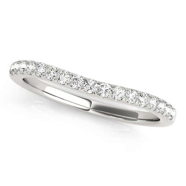 Curved Bands Half Eternity Ring in Gold & Platinum