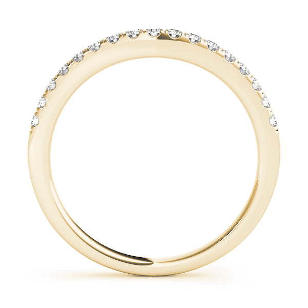 Curved Bands Half Eternity Ring in Gold & Platinum