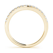 Curved Bands Half Eternity Ring in Gold & Platinum