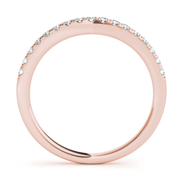 Curved Bands Half Eternity Ring in Gold & Platinum