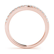Curved Bands Half Eternity Ring in Gold & Platinum
