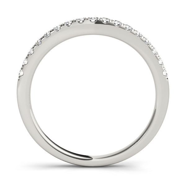 Curved Bands Half Eternity Ring in Gold & Platinum