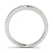 Curved Bands Half Eternity Ring in Gold & Platinum