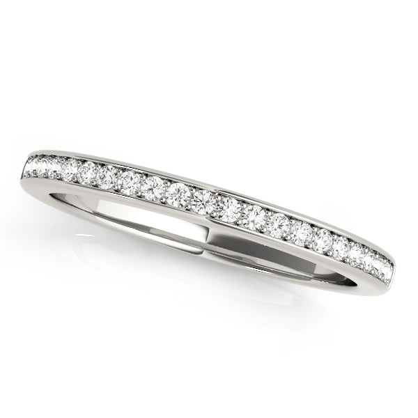 Prong Set Half Eternity Ring in Gold & Platinum