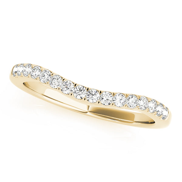 Curved Half Eternity Ring in 10K/14K gold and platinum with certified lab-grown or natural diamonds