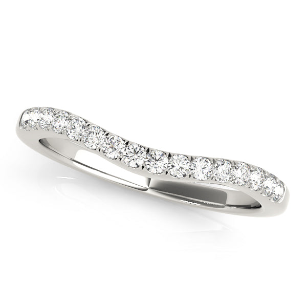 Curved Half Eternity Ring in Gold & Platinum