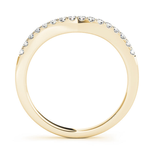 Curved Half Eternity Ring in Gold & Platinum