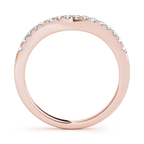 Curved Half Eternity Ring in Gold & Platinum