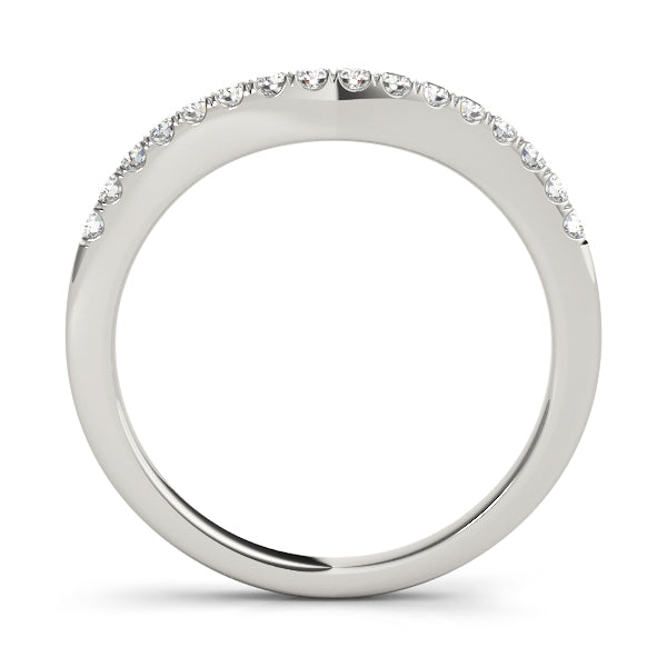 Curved Half Eternity Ring in Gold & Platinum