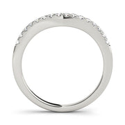 Curved Half Eternity Ring in Gold & Platinum