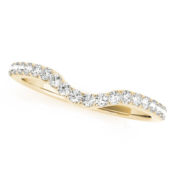 Split Prong Curved Half Eternity Ring in 10K/14K gold and platinum with certified lab-grown or natural diamonds