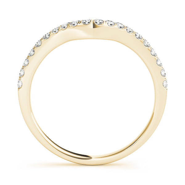 Split Prong Curved Half Eternity Ring in Gold & Platinum
