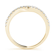 Split Prong Curved Half Eternity Ring in Gold & Platinum
